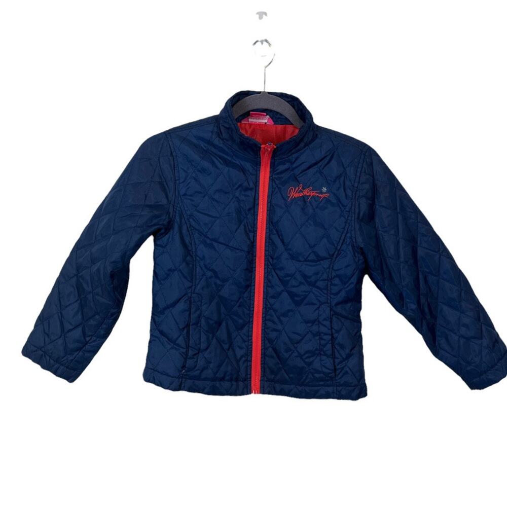 Weatherproof Quilted Jacket Girls Size Medium 8 Blue Pink Play Coat Winter Fun